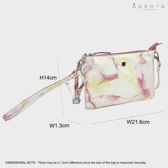 'TODD' Tie Dye Real Leather Crossbody Wristlet Bag - Image 6