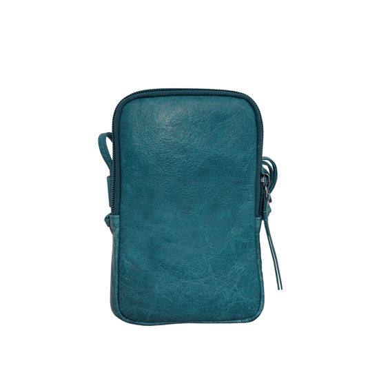 'SARAH' Vintage Natural Grain Leather Mini Crossbody Bag - Image 3