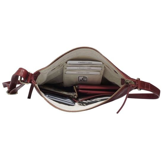 'CORI' Polished Vegetable Tanned Real Leather Crossbody Bag - Image 5