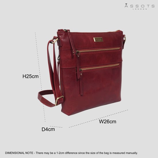 'CORI' Polished Vegetable Tanned Real Leather Crossbody Bag - Image 6
