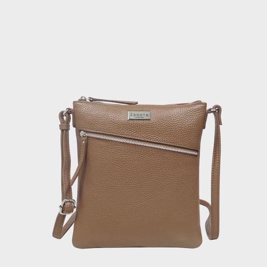 ROSY' Pebble Grain Soft Real Leather Crossbody Bag - Image 1