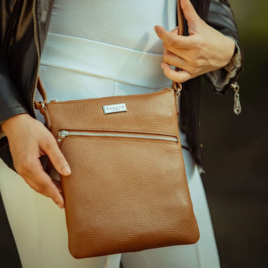 ROSY' Pebble Grain Soft Real Leather Crossbody Bag - Image 2