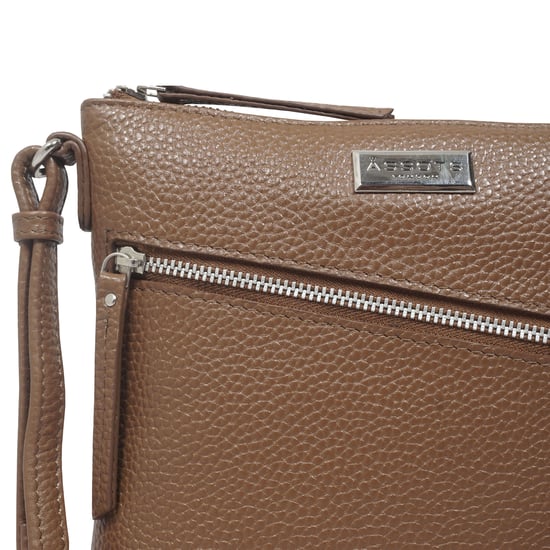 ROSY' Pebble Grain Soft Real Leather Crossbody Bag - Image 3