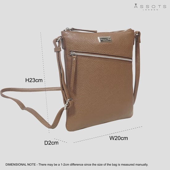 ROSY' Pebble Grain Soft Real Leather Crossbody Bag - Image 6