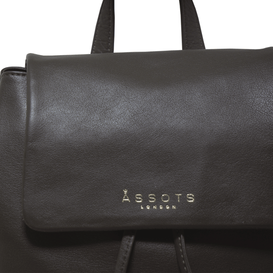 GRACE' Full Grain Leather Flap-over Backpack - Image 3