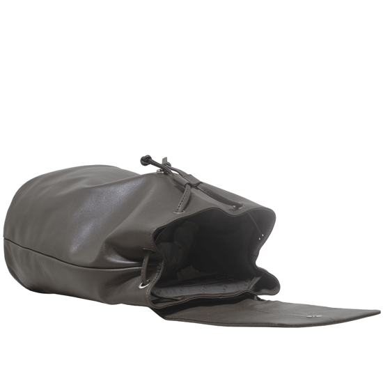 GRACE' Full Grain Leather Flap-over Backpack - Image 4