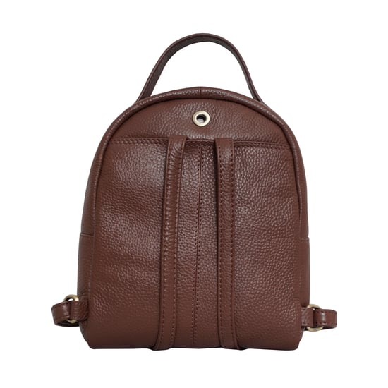 Betty' Zip Top Mini Pebble Grain Leather Backpack - Image 4