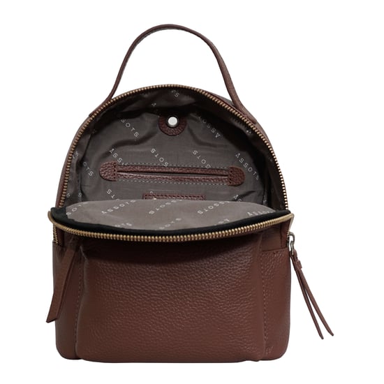 Betty' Zip Top Mini Pebble Grain Leather Backpack - Image 5