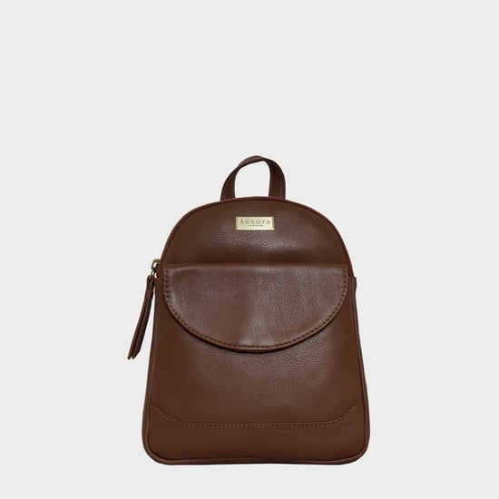 GEORGE' Pebble Grain Mini Leather Backpack - Image 1