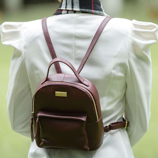 Betty' Zip Top Mini Pebble Grain Leather Backpack - Image 2