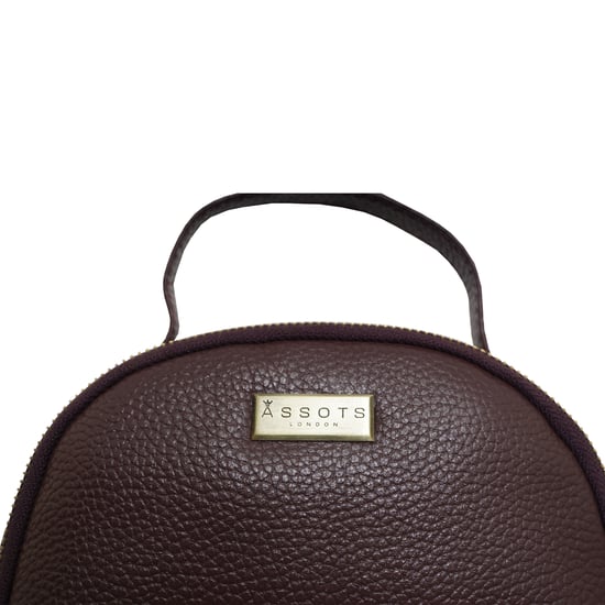 Betty' Zip Top Mini Pebble Grain Leather Backpack - Image 3