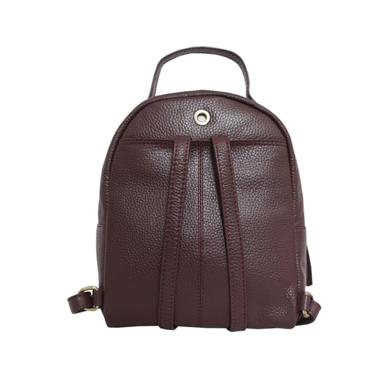 Betty' Zip Top Mini Pebble Grain Leather Backpack - Image 4