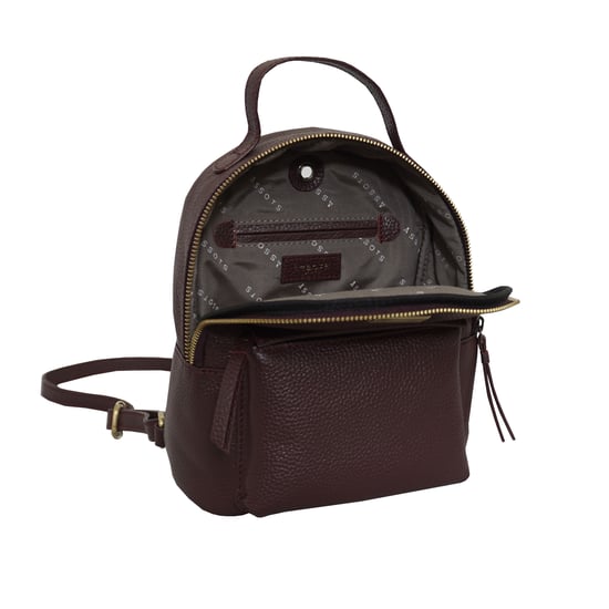 Betty' Zip Top Mini Pebble Grain Leather Backpack - Image 5