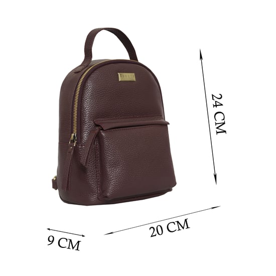 Betty' Zip Top Mini Pebble Grain Leather Backpack - Image 6