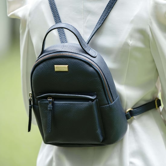 Betty' Zip Top Mini Pebble Grain Leather Backpack - Image 2