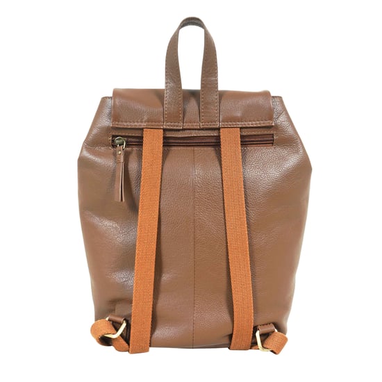 GRACE' Full Grain Leather Flap-over Backpack - Image 3