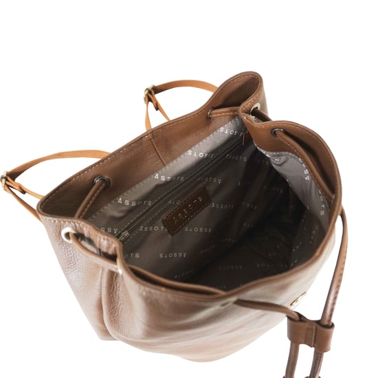 GRACE' Full Grain Leather Flap-over Backpack - Image 4