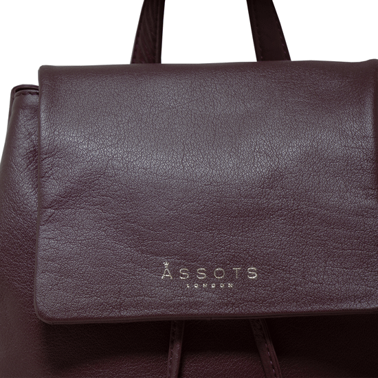 GRACE' Full Grain Leather Flap-over Backpack - Image 2