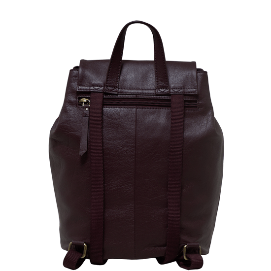 GRACE' Full Grain Leather Flap-over Backpack - Image 3