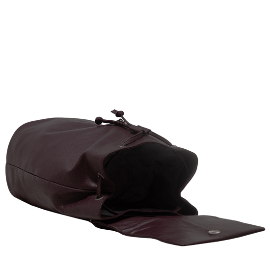 GRACE' Full Grain Leather Flap-over Backpack - Image 5