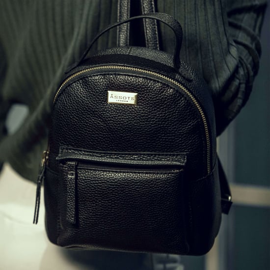 Betty' Zip Top Mini Pebble Grain Leather Backpack - Image 2