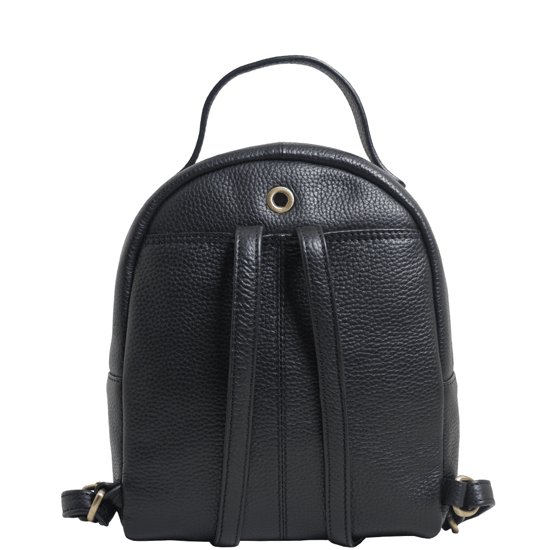Betty' Zip Top Mini Pebble Grain Leather Backpack - Image 4