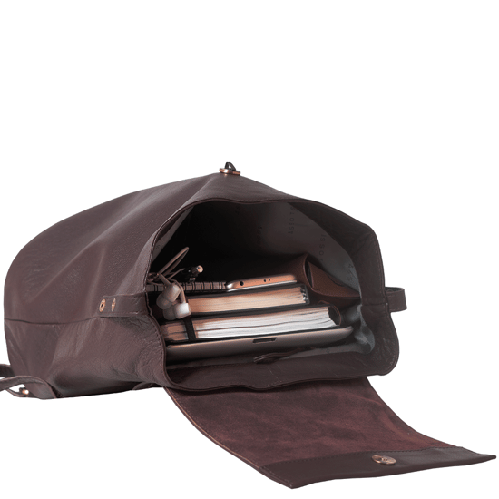 JERMYN' Classic Full Grain Leather Flap-over Backpack - Image 5
