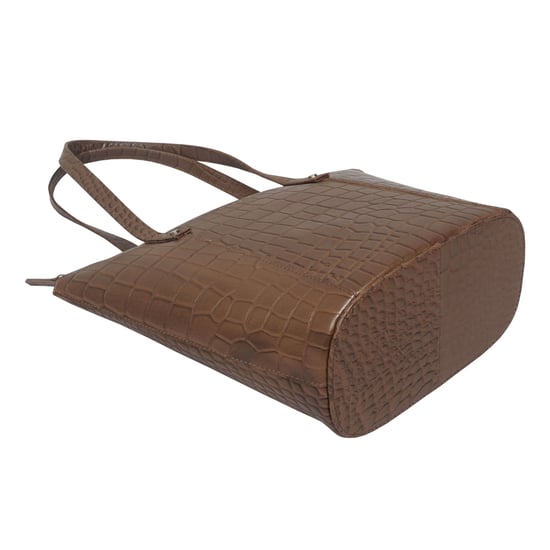 'MELANIE' Croc Real Leather Unlined Bucket Bag - Image 4