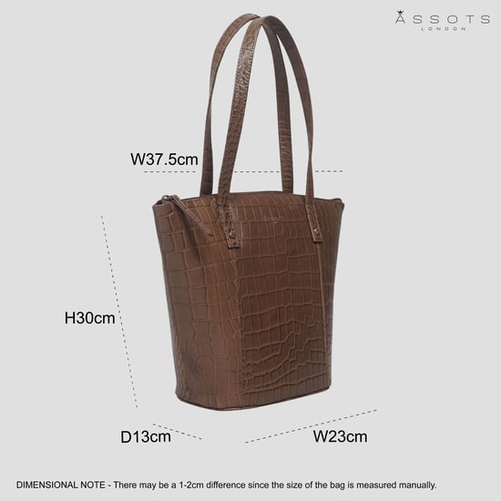 'MELANIE' Croc Real Leather Unlined Bucket Bag - Image 6