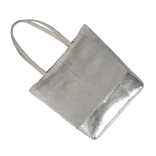 PAIGE' Metallic + Suede Real Leather Tote Bag - Image 4