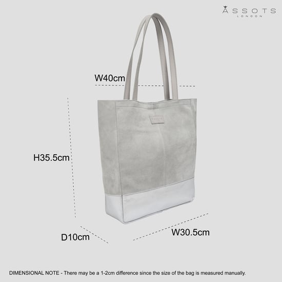 PAIGE' Metallic + Suede Real Leather Tote Bag - Image 6