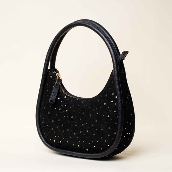 'FESTIVE BAG' Black & Gold Star Sparkle Genuine Leather Shoulder Bag - Image 2