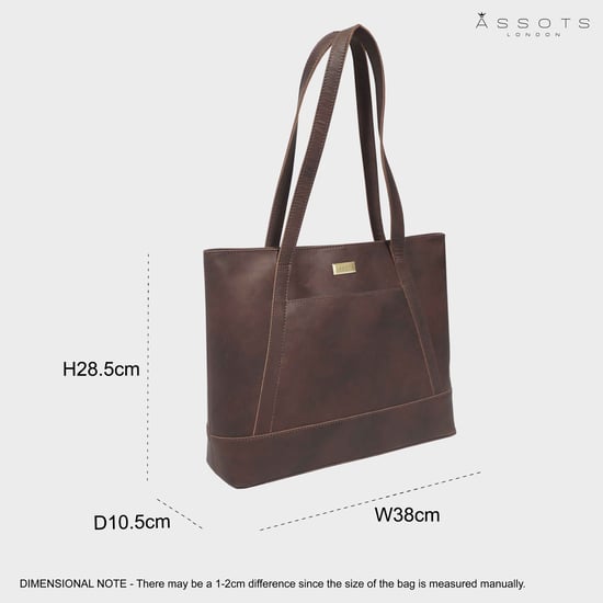 EVELYN' Real Leather Designer Tote Work Bag - Image 6