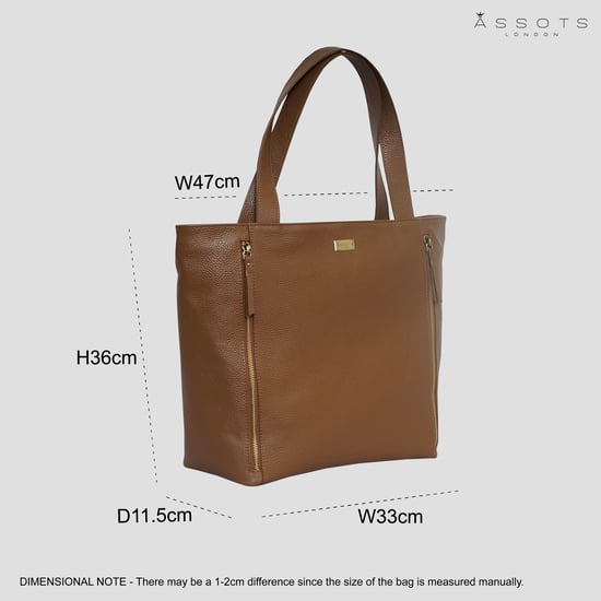 CORDER' Pebble Grain Real Leather Oversized Tote Bag - Image 6