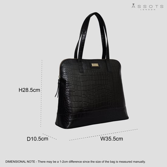 EVA' Croc Embossed Real Leather Designer Unlined Tote Bag - Image 6