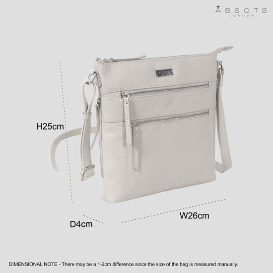 'CORI' Pebble Grain Soft Real Leather Crossbody Bag - Image 6