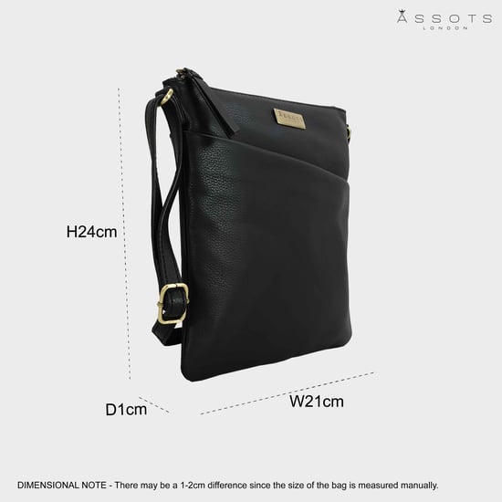'LINBY' Pebble Grain Leather Crossbody Sling Bag - Image 6