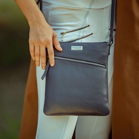 ROSY' Pebble Grain Soft Real Leather Crossbody Bag - Image 2