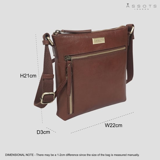 RUE' Polished VT Real Leather Crossbody Bag - Image 6