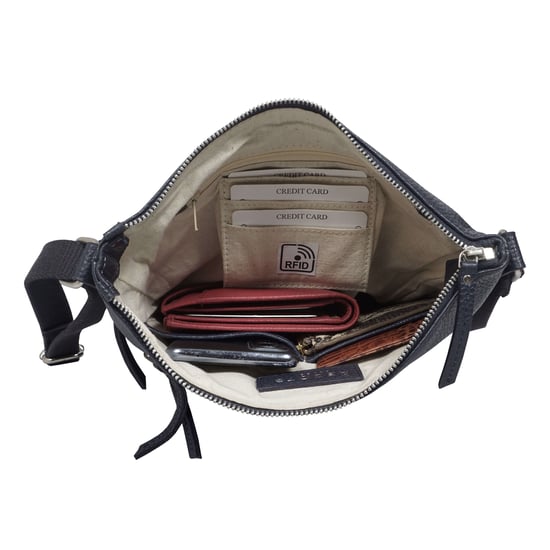 'CORI' Pebble Grain Soft Real Leather Crossbody Bag - Image 6