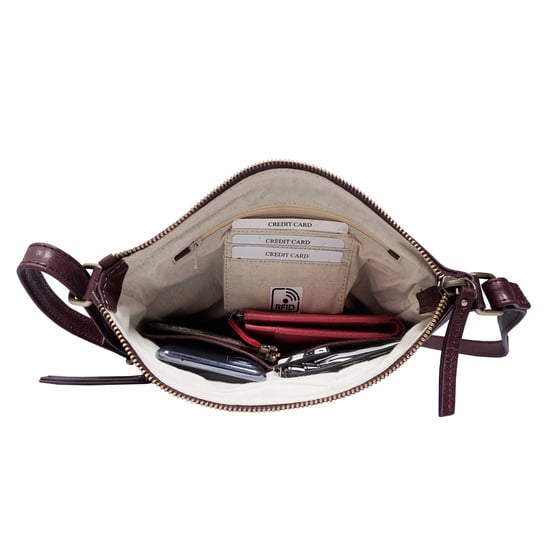 'CORI' Polished Vegetable Tanned Real Leather Crossbody Bag - Image 5