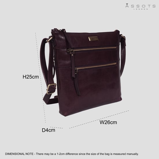 'CORI' Polished Vegetable Tanned Real Leather Crossbody Bag - Image 6
