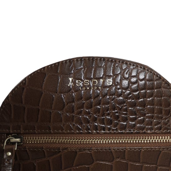 JANE' Embossed Croc Leather Round Designer Crossbody Bag - Image 2