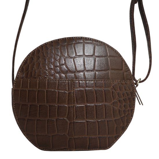 JANE' Embossed Croc Leather Round Designer Crossbody Bag - Image 3