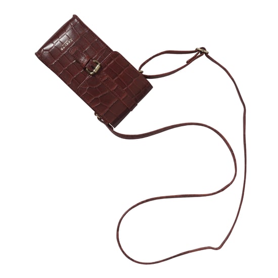 'PETRA' Croc Real Leather Mobile Phone Crossbody Bag - Image 4