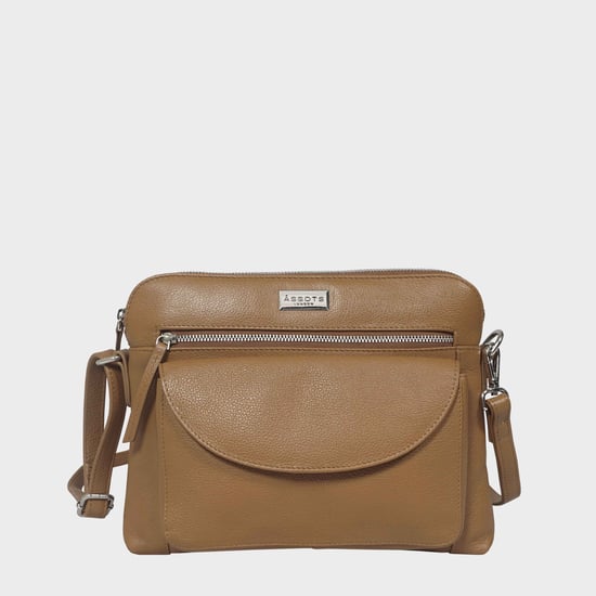 'JEAN' Soft Pebble Grain Real Leather Crossbody Bag - Image 1