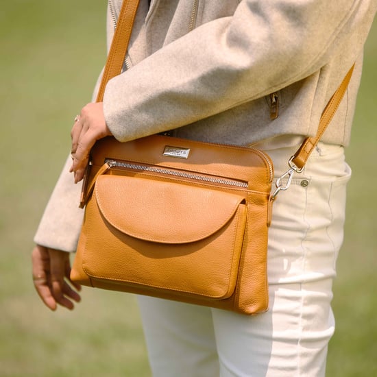 'JEAN' Soft Pebble Grain Real Leather Crossbody Bag - Image 2