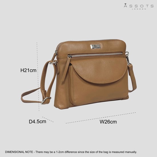 'JEAN' Soft Pebble Grain Real Leather Crossbody Bag - Image 5