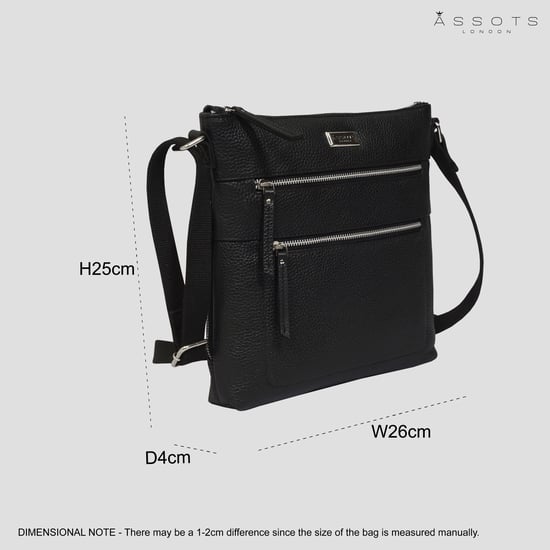 'CORI' Pebble Grain Soft Real Leather Crossbody Bag - Image 6