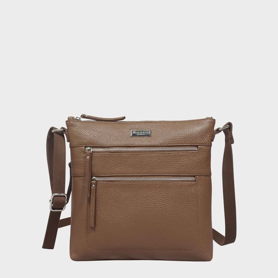 'CORI' Pebble Grain Soft Real Leather Crossbody Bag - Image 1